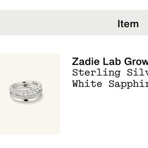 Sterling Silver White Sapphire Ring